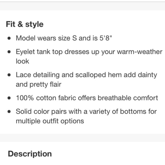 (M)- Knox Rose Women's Eyelet Tank Top - Picture 8 of 10